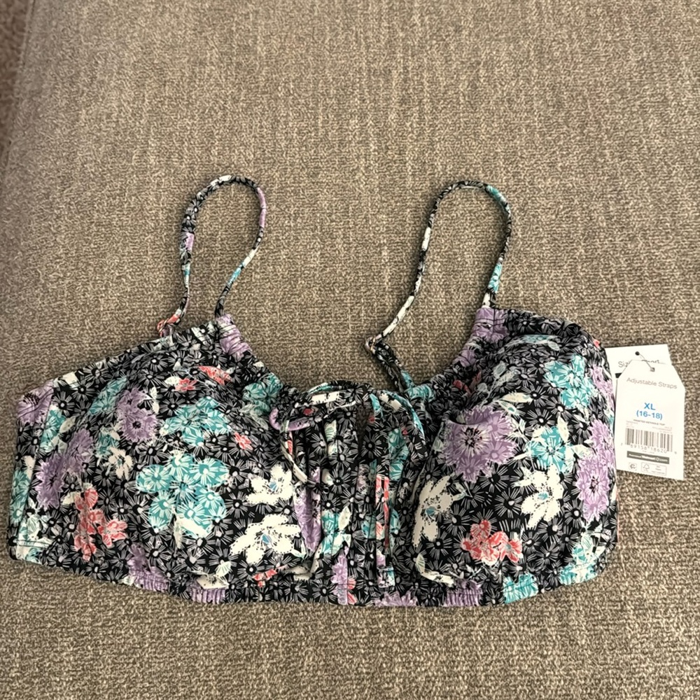 NEW Time & True Keyhole Bikini Top Size XL